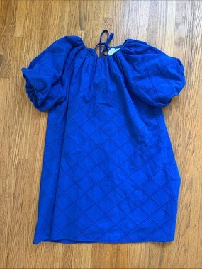 Puff-Sleeve Mini Dress in Cobalt Blue, Tuckernuck Hyacinth House 👀, size Small